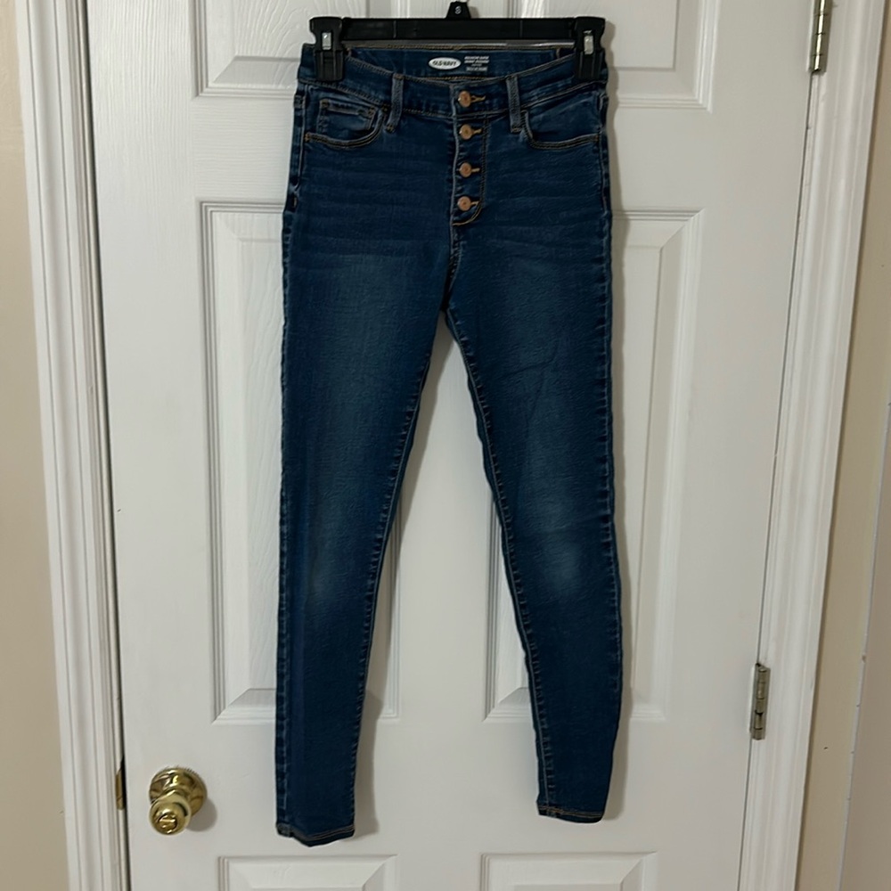 Old Navy Dark Wash Button-Fly Skinny Jeans
